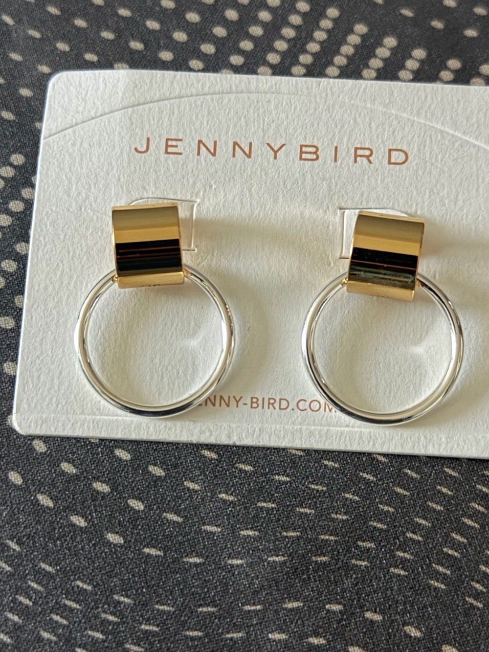 Jenny Bird Two-Tone Gold and Silver Hoop Drop Earrings